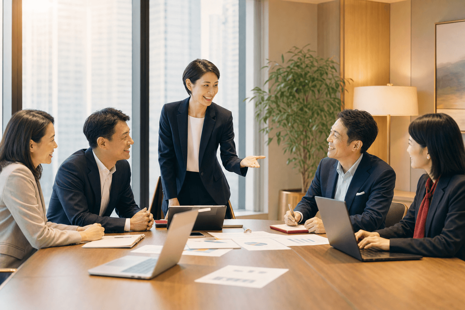 人材アセスメントの対話セッションに参加するビジネスパーソン
